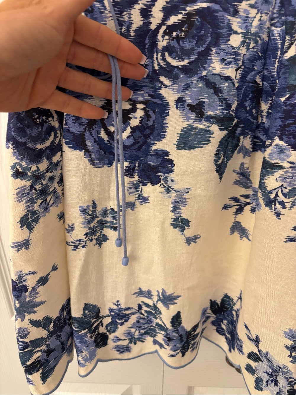 πΈ NWT ZIMMERMANN Aliane Scallop Mini Dress β Blue Floral πΈ - Picture 10 of 11
